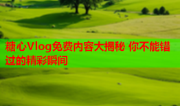 糖心Vlog免费内容大揭秘 你不能错过的精彩瞬间